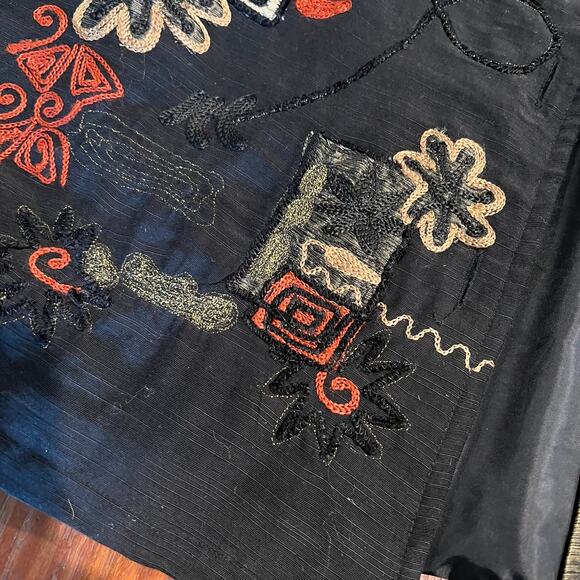 Vintage Chico’s Women's Silk Asian Embroidered Button Front Jacket Plus Size - Picture 5 of 7